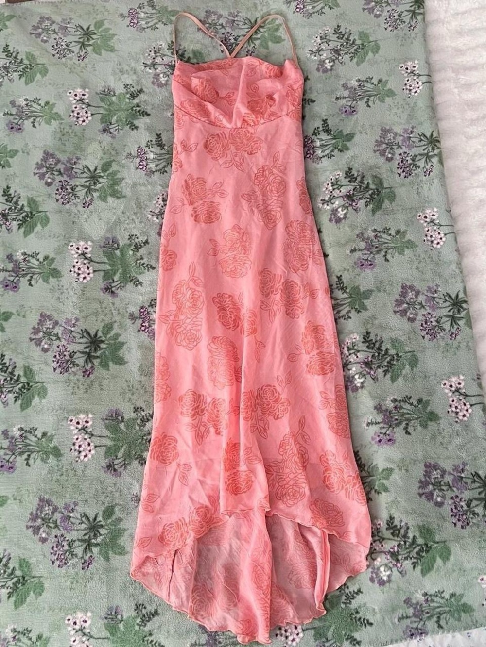 Vintage Rampage Y2K Bella Rose Floral Glitter Pink Midi Dress 🌸💗✨